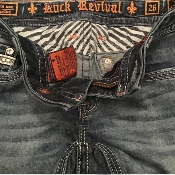 Rock Revival Vivian Skinny Rhinestoned Jeans Size 26 - Picture 6 of 6